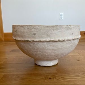 Large Vintage Style Paper Mache Bowl Decor